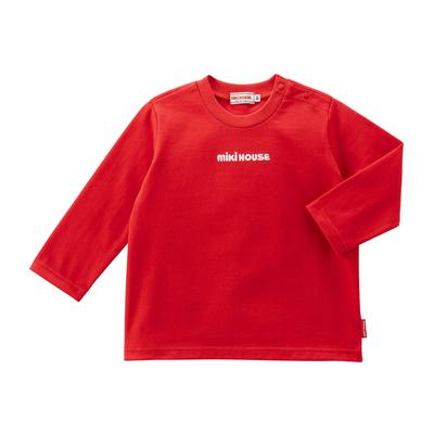 Long One Made in Going to Red [MIKI HOUSE] T-Shirt, Ärmel, Logo, Uni, Punkt, Schlicht, Japan, Jungen, Mädchen, Babys, Kinder, Kinderkleidung,
