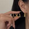 Simple Gold Ring Earrings, Ear Buckles, High-end Niche French Retro Light Luxury Fashion Exquisite Daily Commuter Earrings