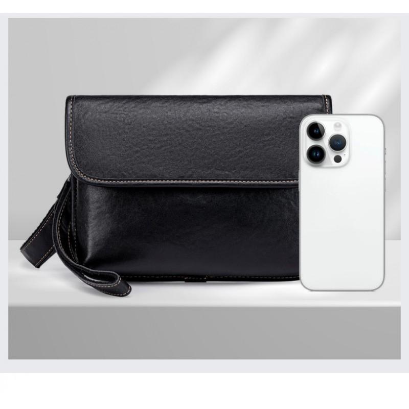 Genuine Leather Briefcase Business Commuting Top Layer Cowhide File Bag Casual Single Shoulder Handbag Large Capacity