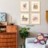 PUHEI Retro Western Howdy Cowgirl Wall Art Prints Set of 4,Nursery Decor Girl, Western Room Decor For Teen Girls, Cowgirl Nursery Boho Bedroom