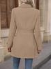 2026 Spring/Fall Mid-Length Elegant Woolen Coat with Lapel Button and Slim Fit Design