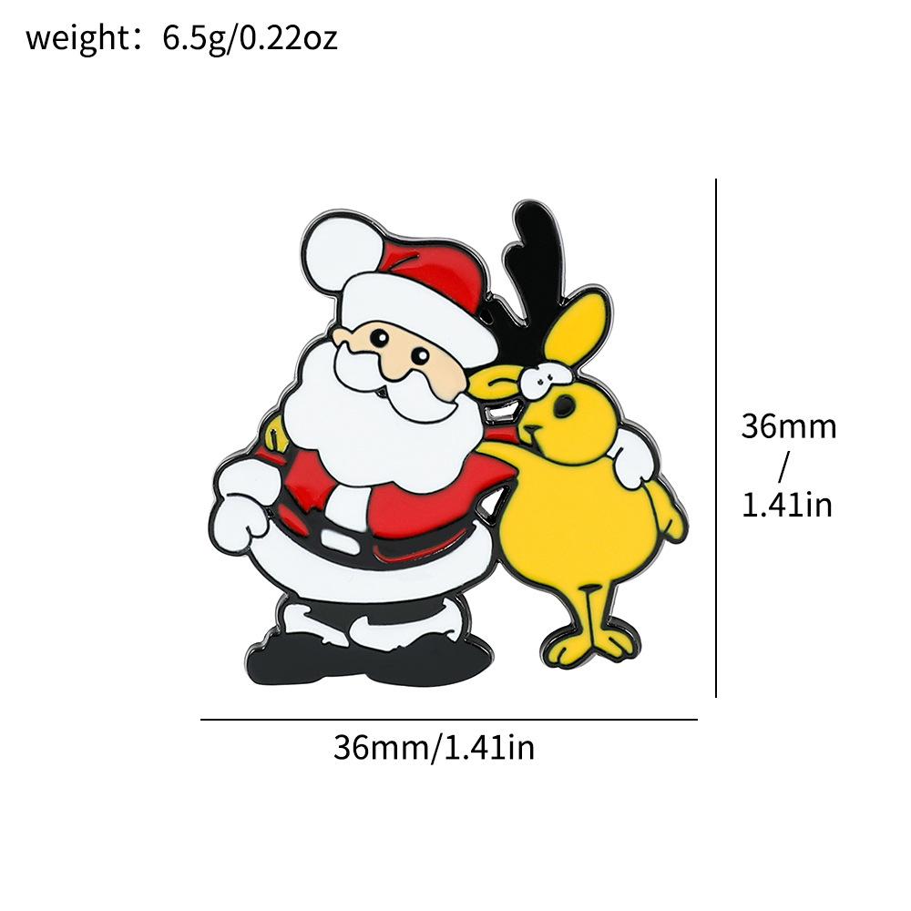 Santa Brooch Christmas Theme Character Metal Badge Gift Ornament Pin
