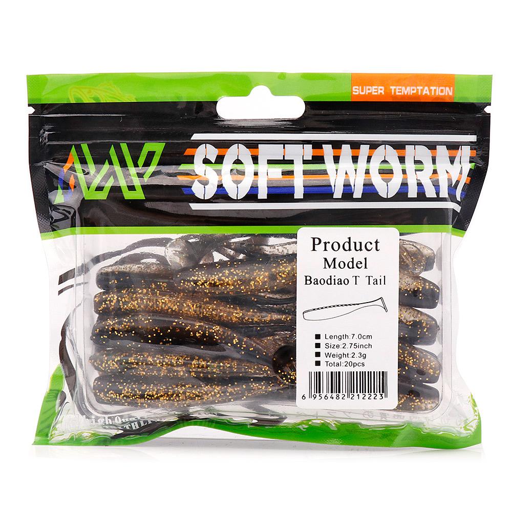 

20 шт./лот 50 мм 70 мм Easy Shiner Shad Мягкая приманка Силиконовая приманка Искусственная рыболовная приманка Воблеры для щуки Рыболовные снасти Leurre 70mm 20pcs