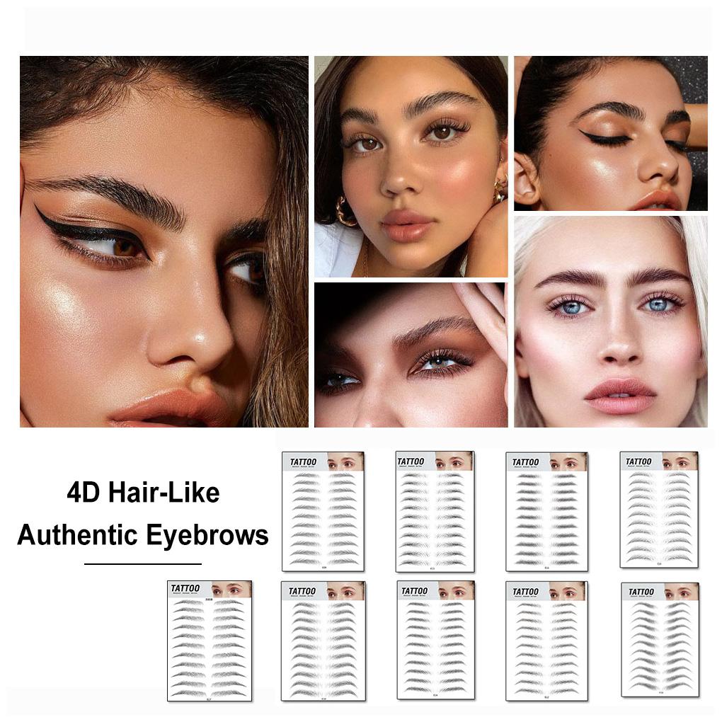 Wear-resistant Women Eyebrow Sticker Single-use Stereo Decal Various-shaped False Eyebrow Decoration Lightweight Stickers