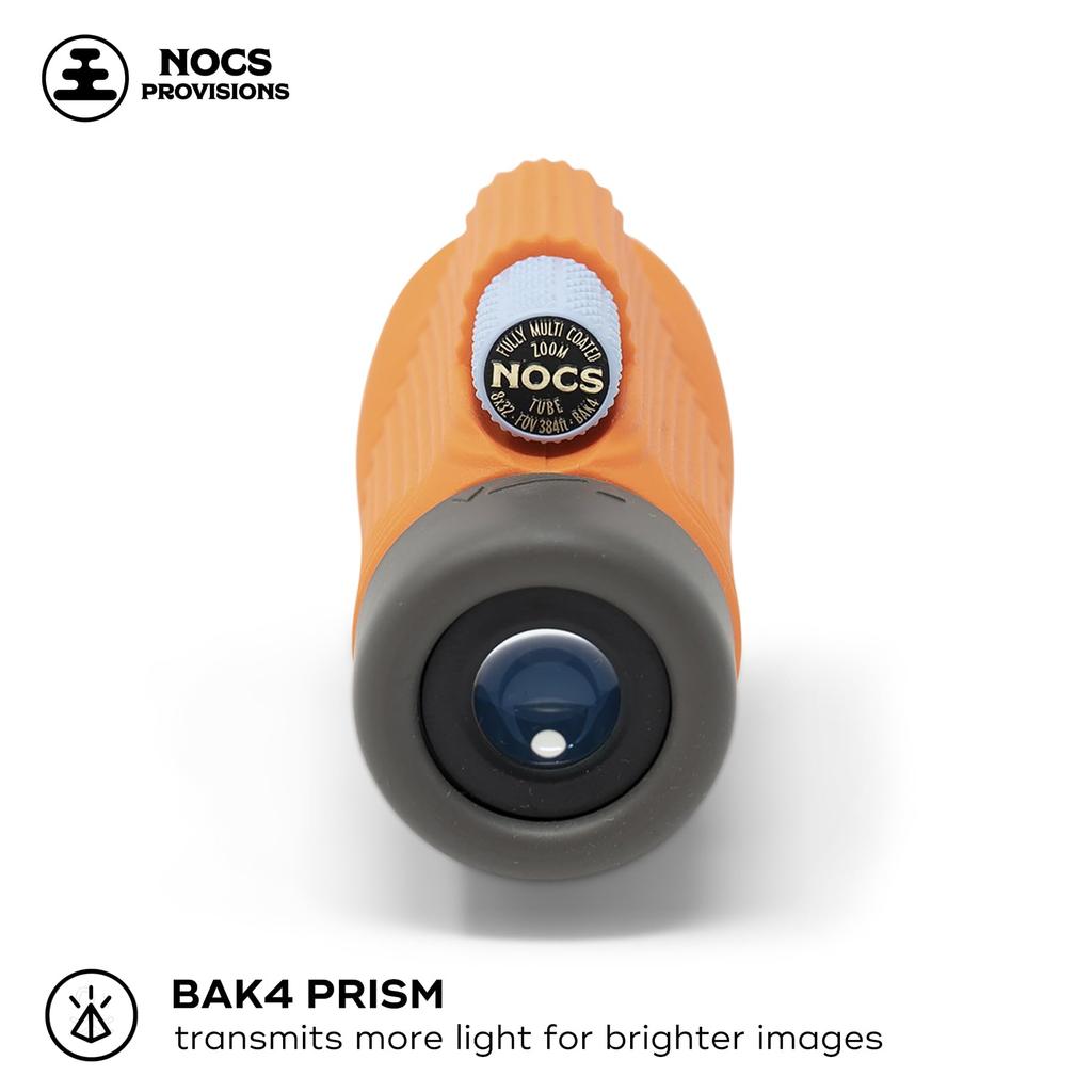 Nocs Provisions Zoom Tube 8x 32mm International for Outdoor Sports and Live Performances Monocular, Magnification, Aperture, Orange, Colorful,