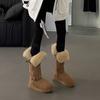 Fur Integrated Lamb Wool 2025 Winter New Thick-soled Long-tube Snow Boots Women's Velvet Thickened Thermal Cotton Shoes