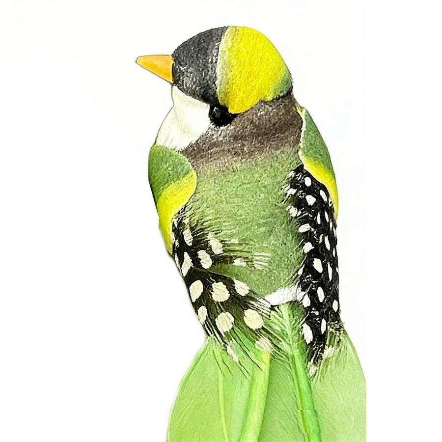 Artificial Feather Bird & Long-Tailed Silk Bird Ornament, Handicraft for Indoor Outdoor Garden Home Decoration