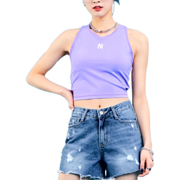 MLB New York Yankees Letter Sports Vest Women Tops Purple 3FTKIA023-50PPN