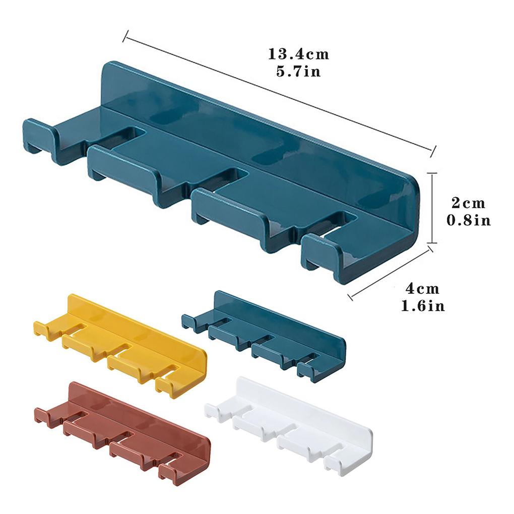 Wall-mounted Hook Tooth Brush Holder Door Bag Hooks Storage Organizer Multi-purpose Hanger Accessory for Kitchen Bedroom
