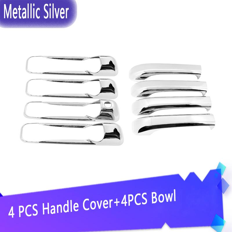 

Для Jeep Grand Cherokee WK 2006 2007 2008 2009 2010 крышка дверной ручки автомобиля накладка защита от царапин автомобильные аксессуары экстерьер Silver Set