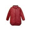 Unifarbene Logo Mittellange Daunenjacke Damen Oberbekleidung Rot 942168-677