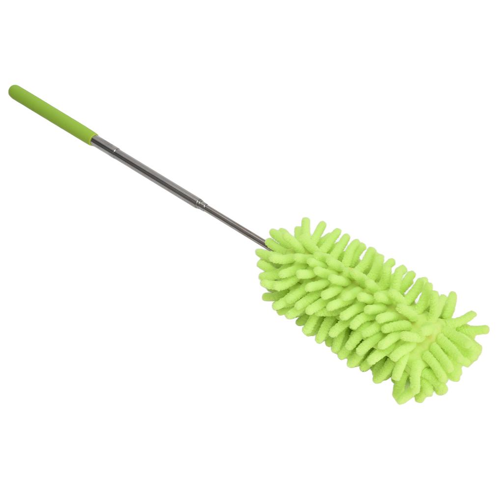 Telescopic Duster Handheld Dust Remover Stainless Steel for Floor Desk Cabinet Cupboard Cleaning Green