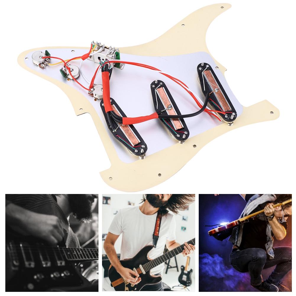 SSS29 Beige Plastic Electric Guitar Loaded Pickguard Pickup Loading Pick Guards Set