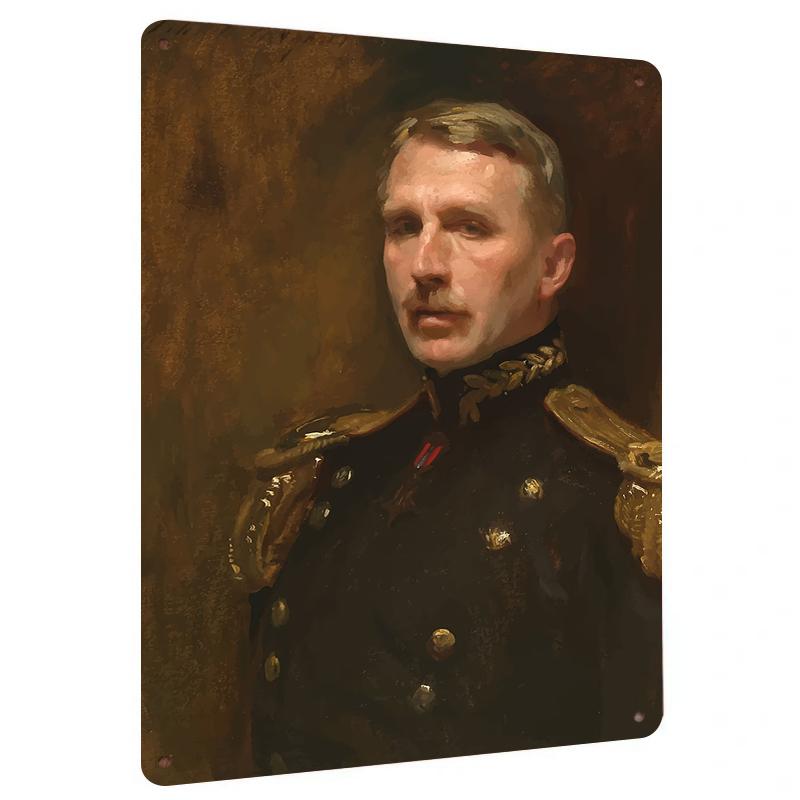 

Vintage Military Portrait Custom Metal Wall Art Decorative Hanging Painting for Living Room Study Customizable Size 20x30cm（7.8x11.8inch）