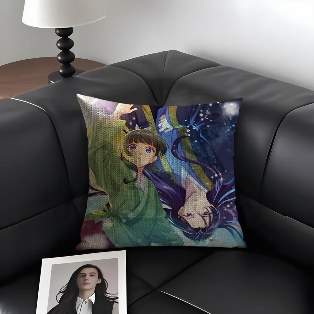 TThe ApothecaryY DiariesAnime Cushion Cover Natural Linen Organic Fabric DoubleSided Printing Sofa Home Decor Gift Pillow Case