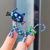 Fashion Lovely Simulation Pearl Bow Cat Brooch Pin For Women Colorful Enamel Brooch Pin Coat Clothing Accessories Jewelry Gifts