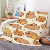 Capybara Nap Blanket Sofa Blanket Cute Thermal Bed Blanket Camping Soft Blanket Bedding