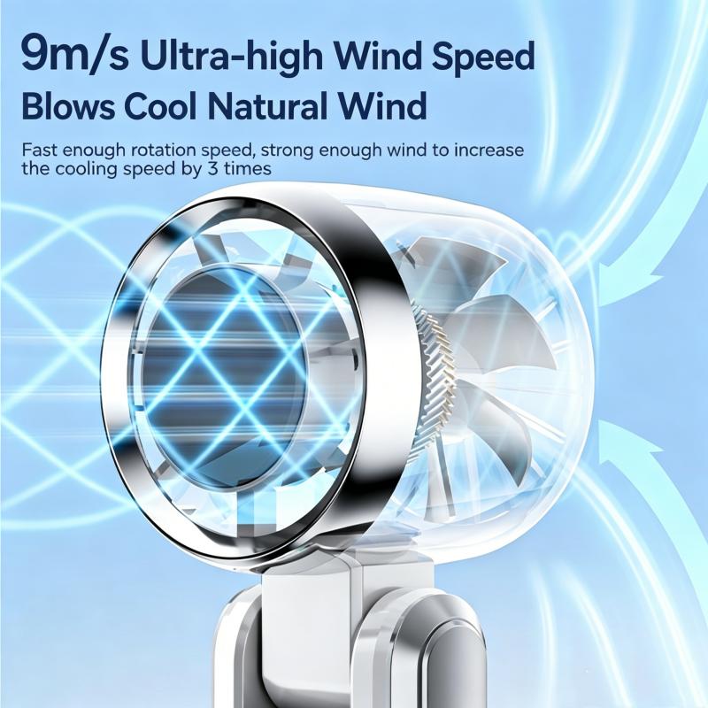 Portable High Speed Cooling Handheld Fan 3600mAh Rechargeable 100 Wind Speeds Mini Foldable Air Cooling Turbo Fan Camping hiking