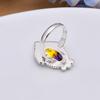 Inel Ametrin Argint Sterling 925 V5719, Inel Galben & Violet, Inel Oval, Cadou de Ziua Îndrăgostiților, Cadou Pentru Ea, Cadou de Ziua de Naștere, Bijuterii Handmade, Silver J