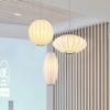 Modern Simple Led Lantern Pendant Light Restaurant Japanese Style Hanging Lights Teahouse Dining Room Fabric Droplights