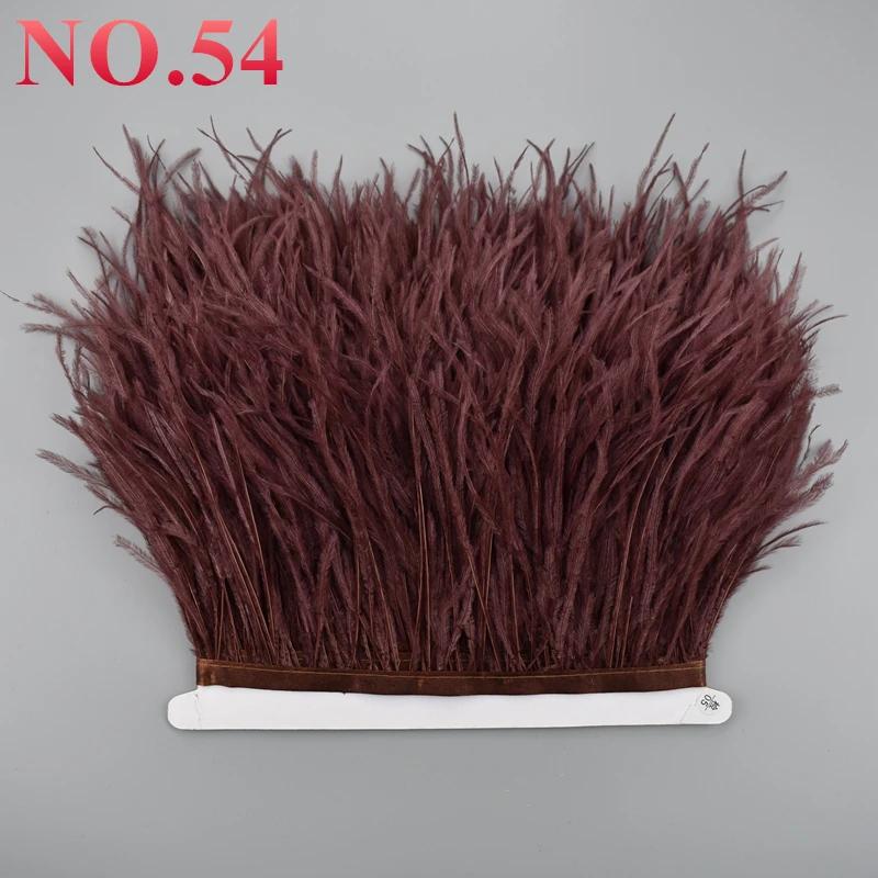 10Meters/Lot Ostrich Feathers On Ribbon Tape 10-15Cm  Feather Trim Boa For Clothes Sewing Fringe Diy Wedding Decoration