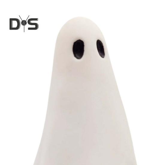 2 Pcs Halloween Ghost Figurine Resin Ghost Sculpture Cute White Ghost Statue Home Table Centerpieces Mini Ghost Ornament for Kitchen Shelf Fireplace