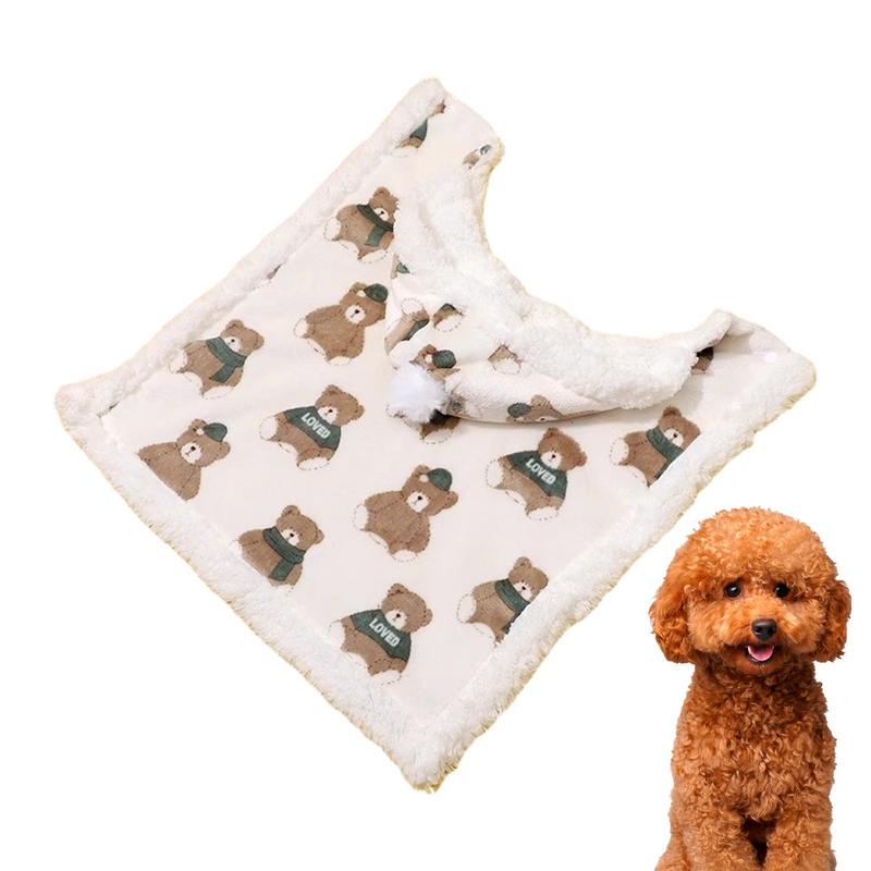 Winter Pet Dog Clothes Cloak Blanket Puppy Warm Windproof Jacket Bear Patterns Cape Pet Costume Winter Accessories