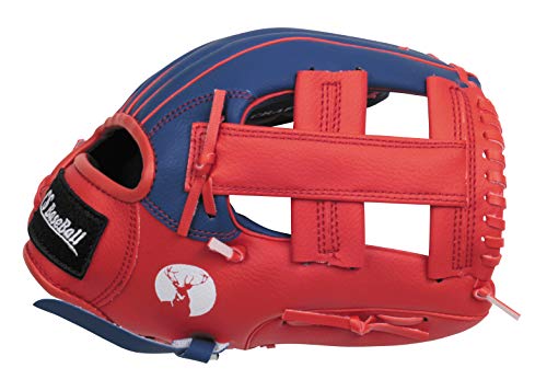 Captain Stag CS Junior Baseball Glove (UX-2590) for Kids, Right-Handed Throw, All-Around Use, Navy x Red