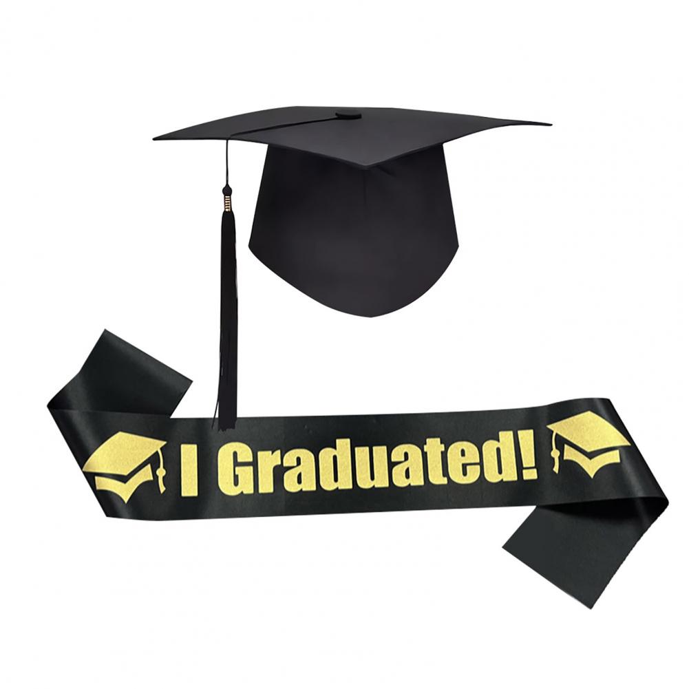 Graduation Cap And Stole Set Class of 2026 Unisex Adult Graduation Sash Cap Costume for Parties Ceremonies Celebration