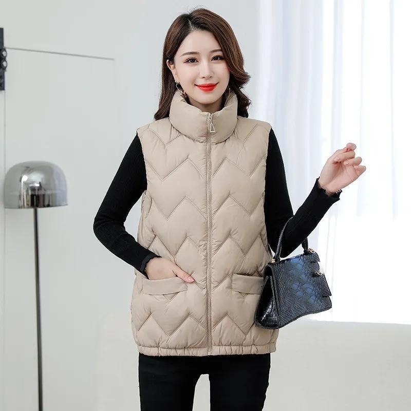 Autumn/Winter Fashionable Loose-Fit Thin Cotton Vest For Women Warm Cotton-Padded Shoulder Jacket Ideal For Cold Weather Scenari