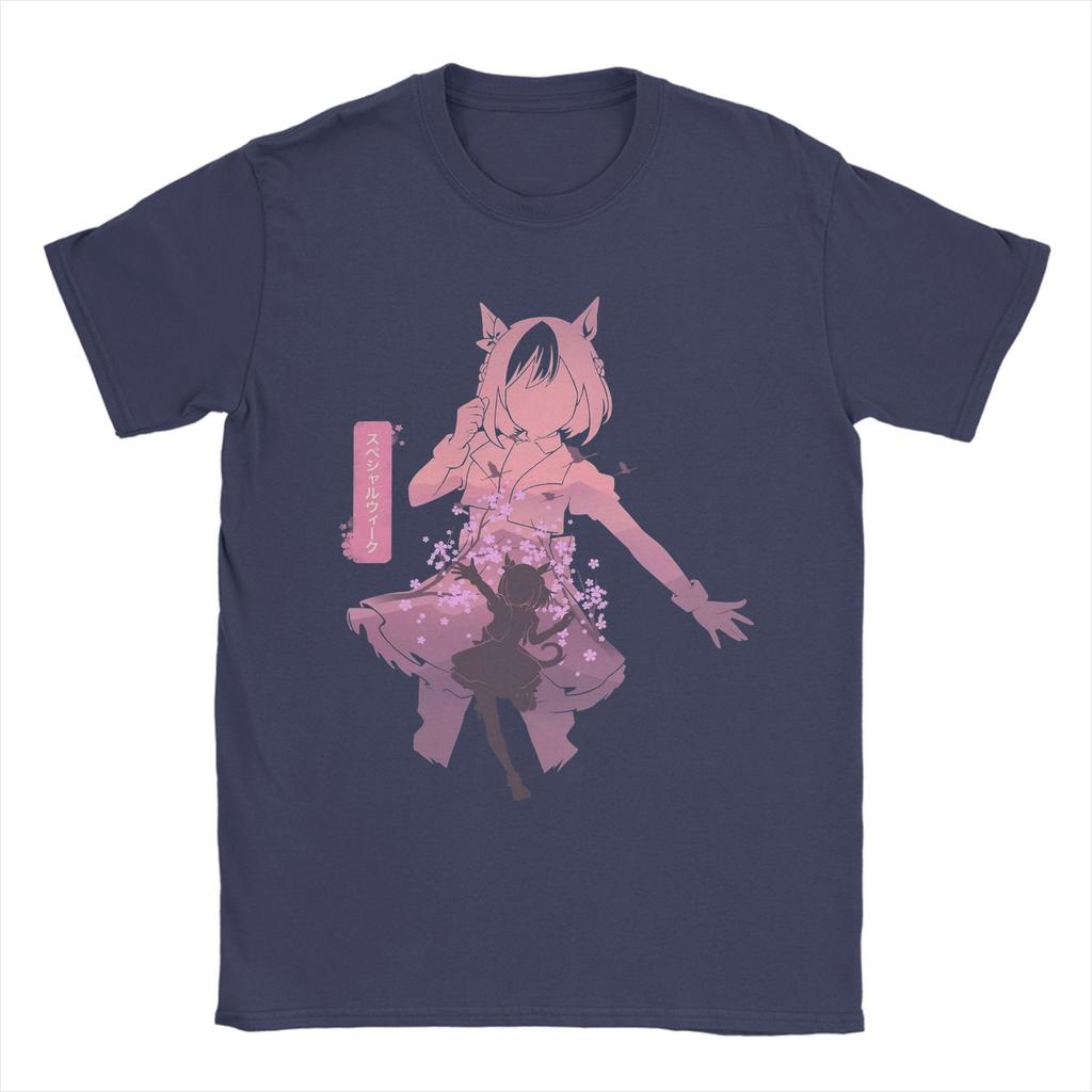 Funny Special Week Uma Musume Anime TShirt for Unisex Round Neck Cotton T Shirt  Short Sleeve Tees Classic Clothes