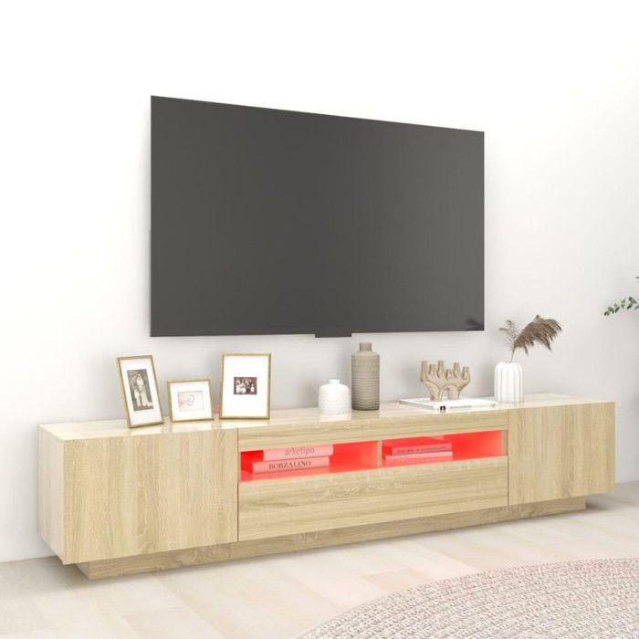 VidaXL TV Stand with LED Lights, Television Cabinet with Storage, Living Room Interior TV Unit, 3081909
