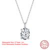 EFFIE QUEEN Elegant 1/2/3CT Moissanite Pendant Necklace 100% S925 Silver D VVS1 Diamond Shiny Neck Chain Wedding Party MON03