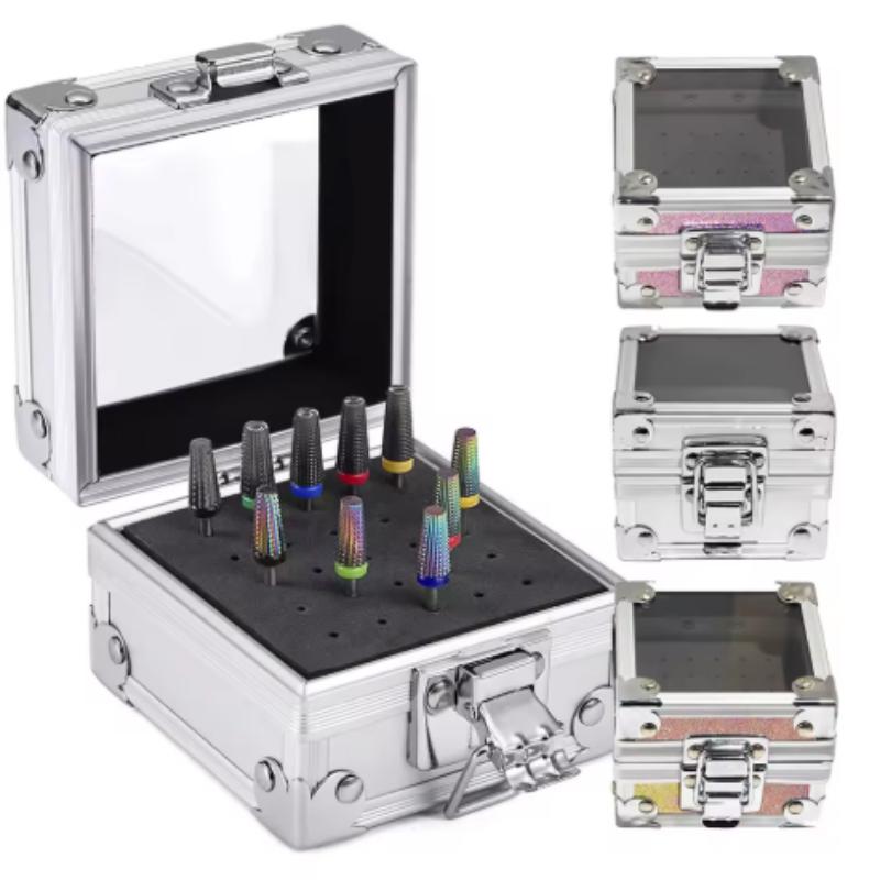 25/40/50 Löcher Schleifkopf Bit Aufbewahrungsbox Einzigartiges Design Leerer Nageltischbohrer Bits Organizer Halter Behälter Nageltischbohrer Display