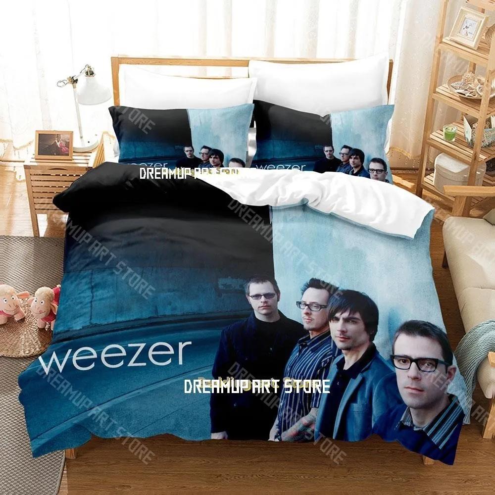 Ensemble de literie 3D Weezer Rock Band Dessin Animé Anime Ensemble trois pièces Chambre d'adulte et d'enfant Housses de couette EU Single 90x200cm