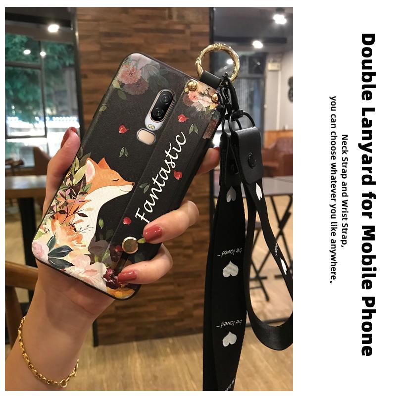 Fashion Design Dirt-resistant Phone Case For OnePlus 6/1+6 Kickstand Protective Silicone Anti-dust Ring Durable Flower