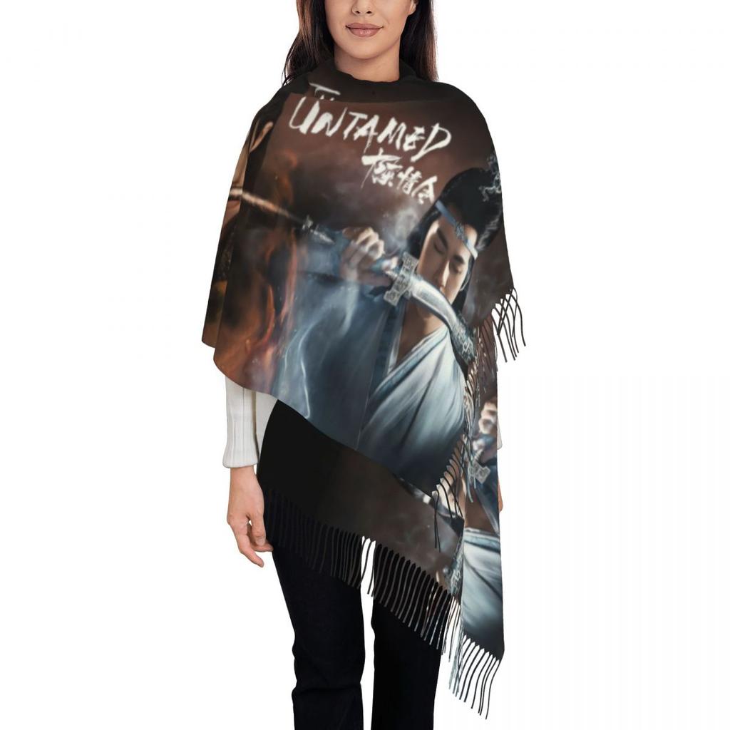 Custom Gusu Lan Sect The Untamed Tassel Scarf Women Soft Mo Dao Zu Shi Wei Wuxian Shawl Wrap Lady Winter Fall Scarves