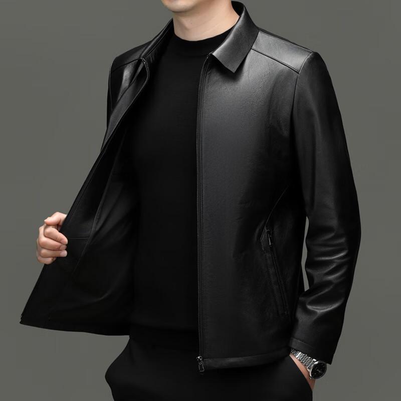 Yiliteng Men's Business Casual Leather Jacket