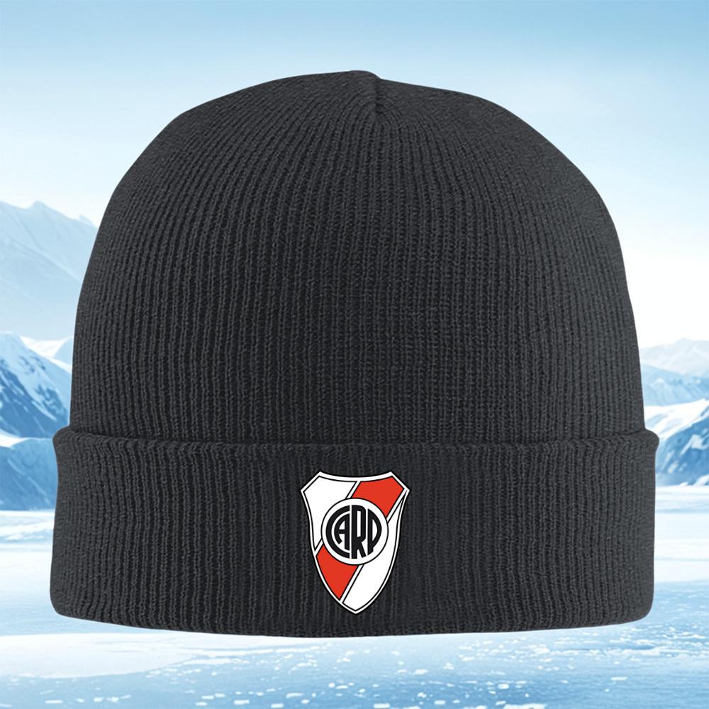 Shield red white logo design Men Women Unisex Knitted Hat Beanie Pullover Cap Winter Thermal Warm Christmas Outdoor Cycling Hiki