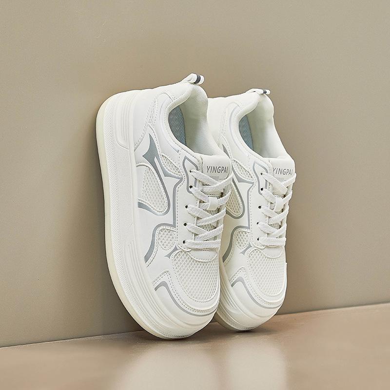 

Повседневные женские кроссовки на платформе, нескользящая прогулочная обувь с дышащей сеткой, легкие удобные кроссовки для бега, женские теннисные кроссовки на открытом воздухе 40 белый