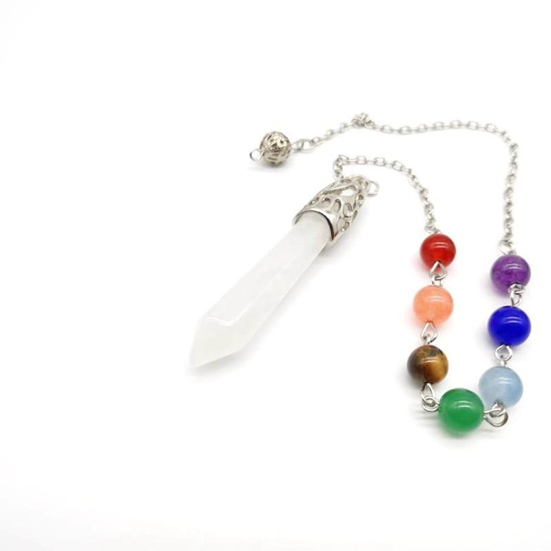 Natural Stone Crystal Agate Hexagonal Column Necklace Jewelry Accessories Pendant Pendulum Pendant L05