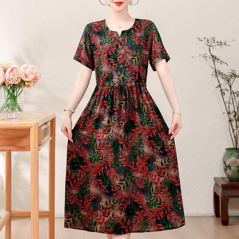 

Элегантное женское летнее платье больших размеров, винтажная одежда, короткие рукава, свободные длинные платья 3XL