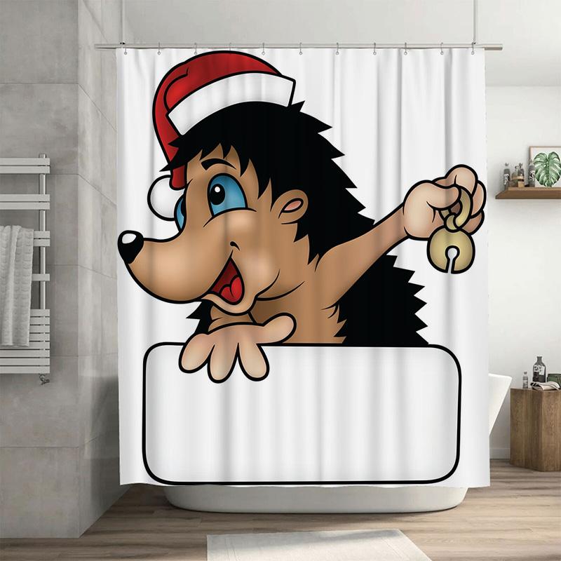 

Tu Funny Hedgehog Shower Curtain Cute Animal Bathroom Decor Farmhouse Rustic Washroom Decor Backdrop Waterproof Quick Dry W60H190(CM)-1 Pcs