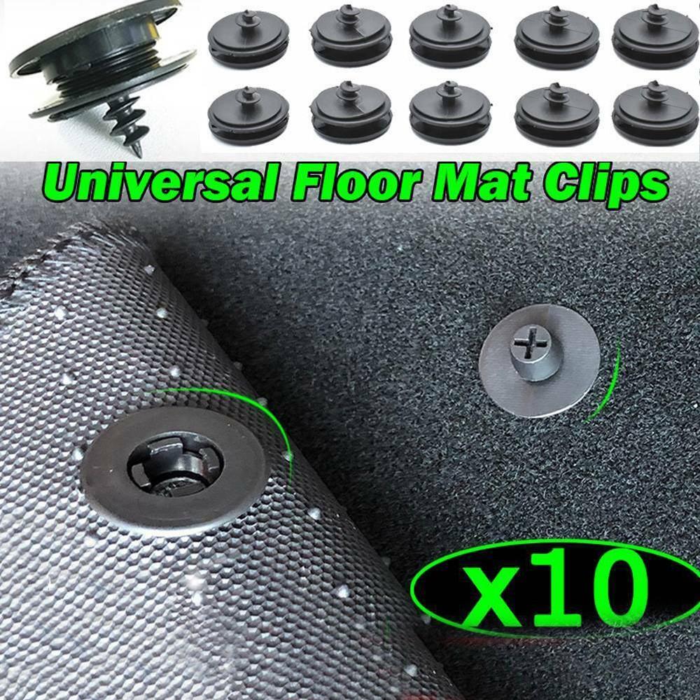 10Sets  Black Car Floor Mat Clips Carpet Retainer Fixing Holders Grips