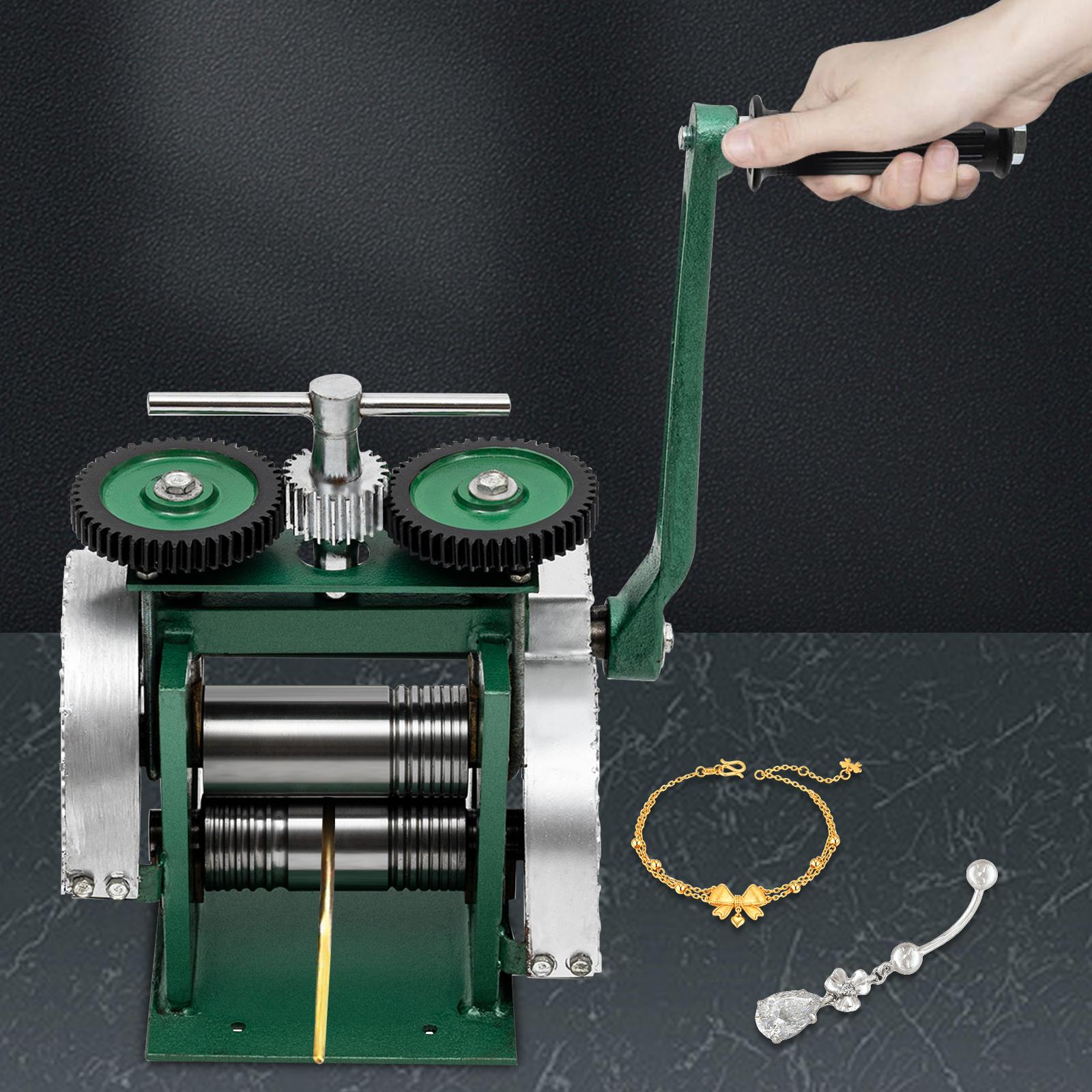 Rolling Mill Machine, Jewelry Making Manual Hand Crank Tableting Jewelry Press Tool 1:3 Presser Rolling Mills for Jewelry Making verde