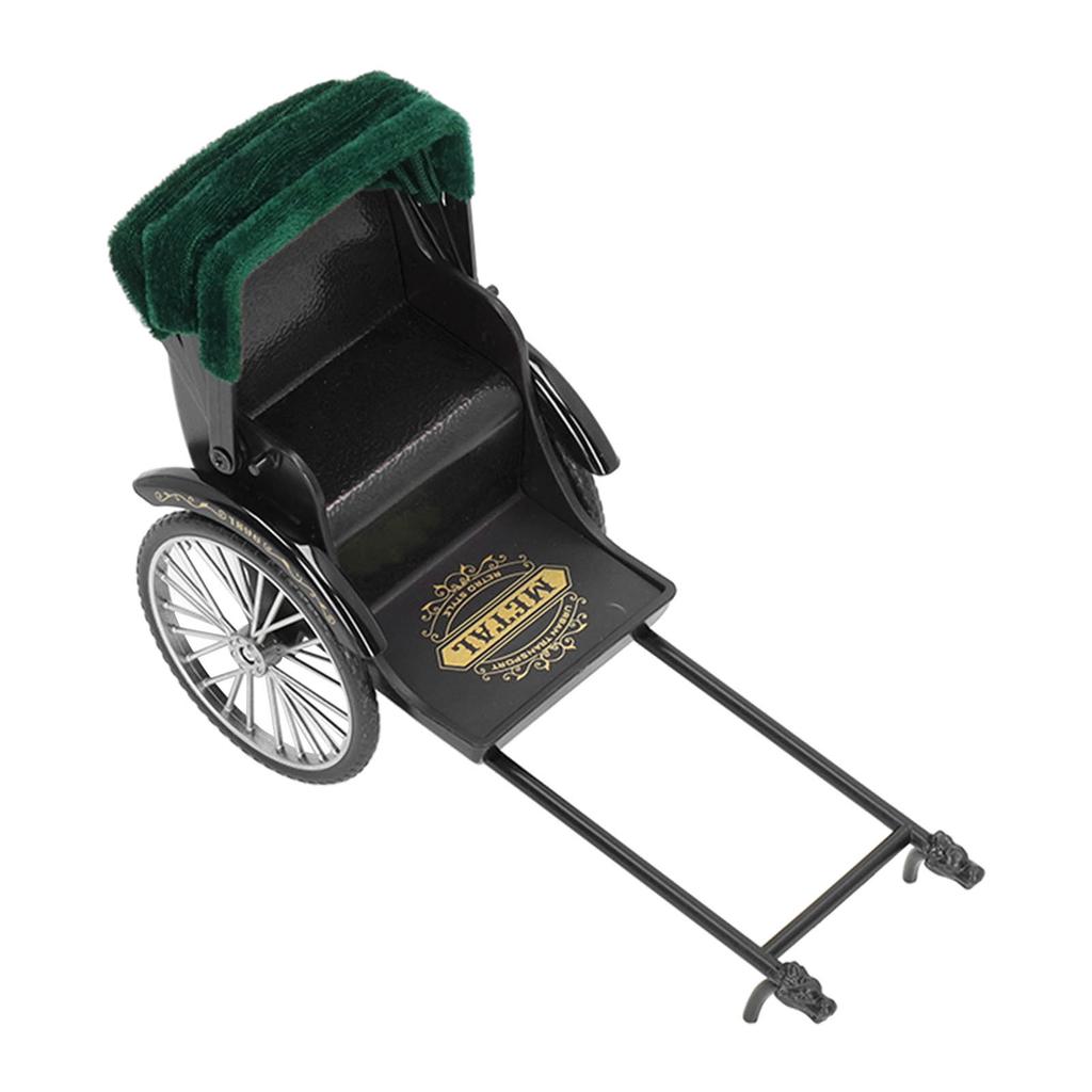 Simulation Rickshaw Model Toy Alloy Delicate Details Exquisite Workmanship Jinrikisha Decoration for Home Decoration