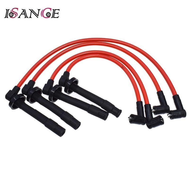 ISANCE Ignition Spark Plug Wire Cable Set D15 D16 10.2mm For Honda Civic DX LX CX EX SI 1.5L & 1.6L 1992 1993 1994 1995