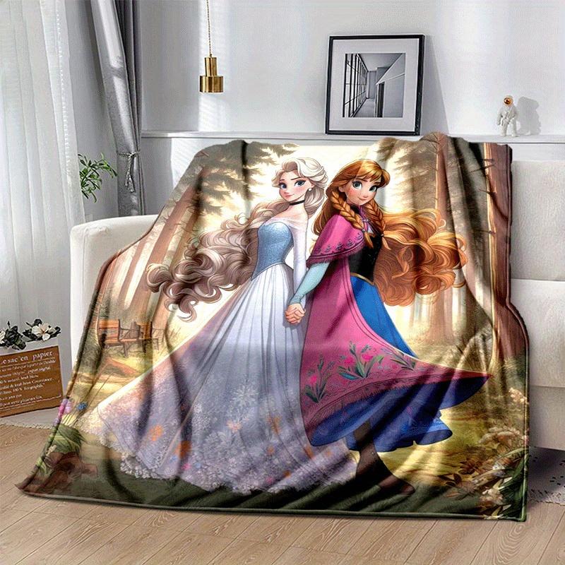 1pc Frozen Printing Blanket - Soft, All-Season Throw for Living Room, Bedroom,Personalized Gift with Adorable Cartoon Design