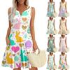 Womens Summer Dresses Loose V Neck Sleeveless Sundresses Dress With Pockets
