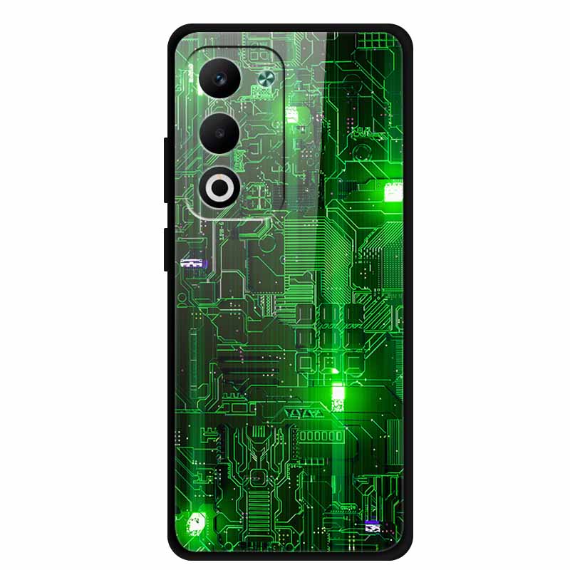 Glass Back Cover For Oppo A5 5G 2025 Phone Case 6.67" Hard Tempered Glass Case For Oppo A5i Pro 4G Case A5iPro Soft Bumper Shell